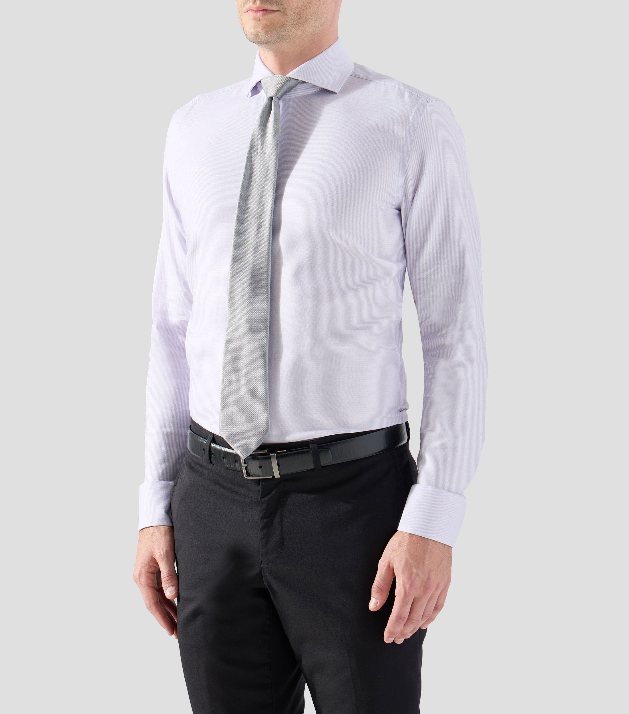 Camisa regular en dobby de algodón elástico de planchado fácil Hombre